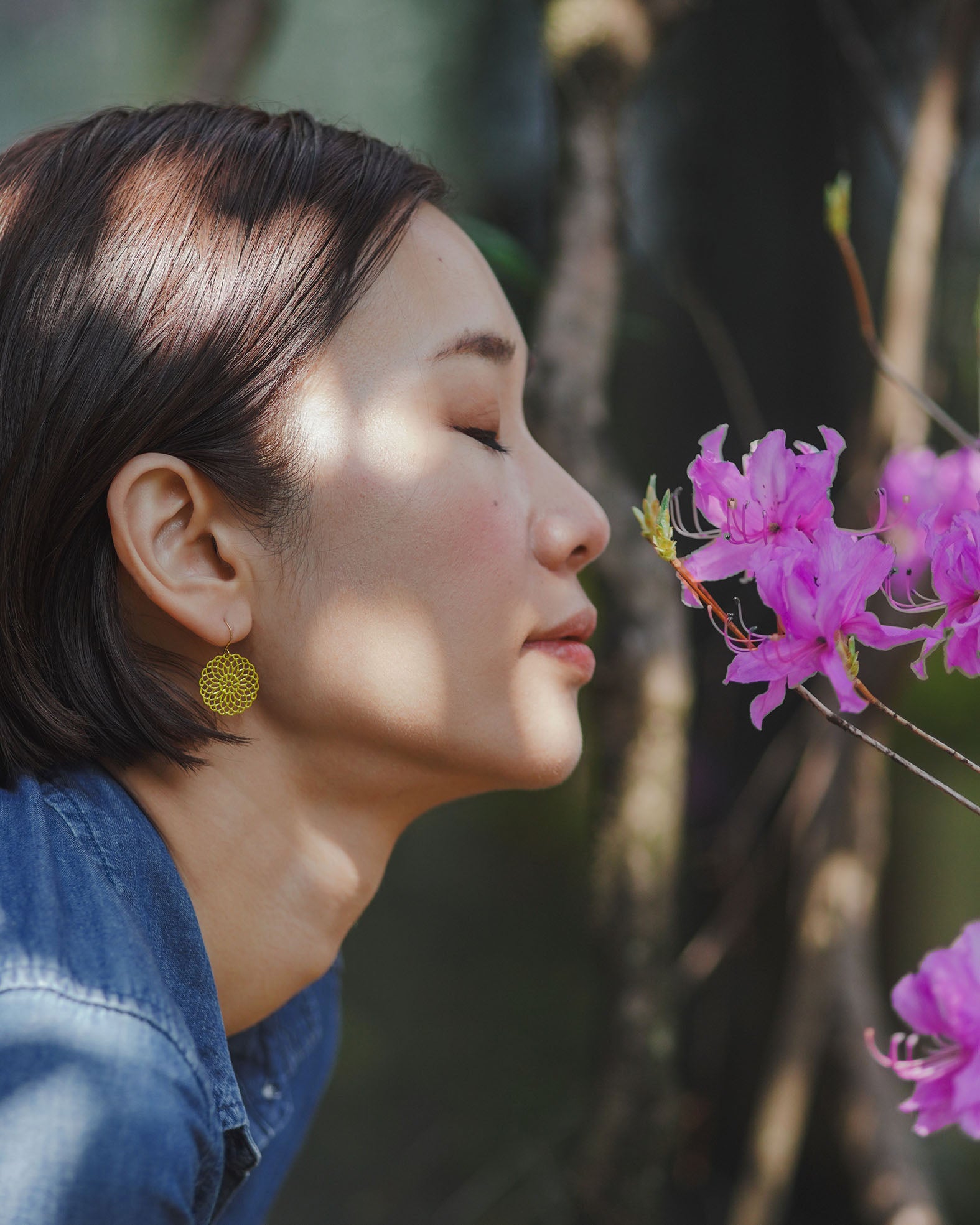 透かしフラワーお花のピアス