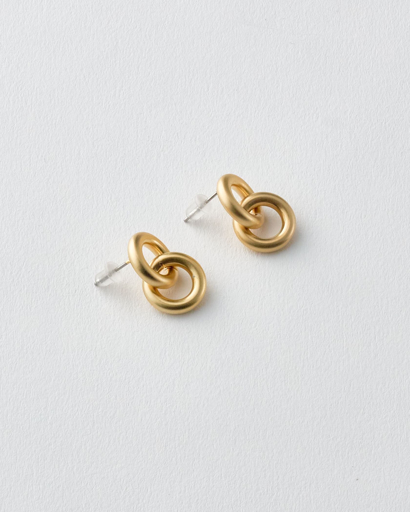 2連ダブルリングのピアス　マット